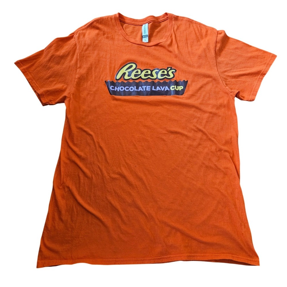 Threadfast Apparel Reeses Chocolate Lava Cup Orange Graphic T-Shirt Mens Large